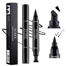 Black Liquid Eyeliner Pen - Quick Drying And Smudge-Proof 2-In-1 Eyeliner Brush | Long-Lasting Precise Makeup Tool, Suitable For Daily Wear, Parties And Dates