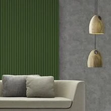 Papel De Parede Adesivo Ripado Verde Floresta Ripa Fina - Multicolorido 8 - Visão 4