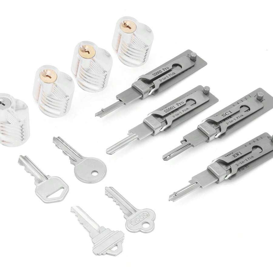 Ss001pro Ss002pro SC4KW1 开锁工具（含培训透明锁芯） - 銀色 - 查看 1