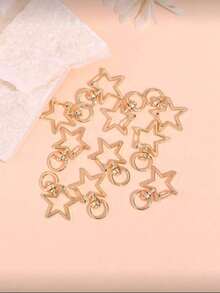 10 Fashionable And Simple Star Buckle Accessory Hooks For Diy Keychain Material Accessories - Silver - View 2