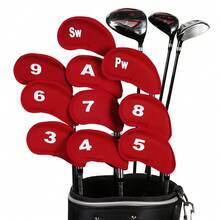 10pcs Golf Club Head Covers, Multi-Style Iron Club Leather Headcovers, High Quality Golf Club Head Protector Caps/Golf Club Covers/Iron Club Headcovers - Multicolor - View 4