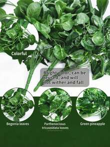 3 قطع من النباتات الخضراء الاصطناعية، 90 سم طول الأفرع الاصطناعية للعنب، نباتات صناعية، مناسبة للديكور الداخلي والخارجي والحديقة والجدران والغرف المعيشية والشرفات وحفلات الزفاف والمكاتب والمطاعم وعيد الحب - متعدد الألوان - مشاهدة 6