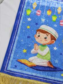 1件斋月祈祷垫，可折叠伊斯兰土耳其祈祷毯，家用，朝圣用品，室内外均可使用，斋月礼物 - 彩色 - 查看 6