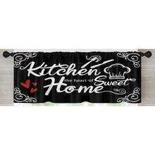 1pc/2pcs Farmhouse Rustic Kitchen Window Curtains Valance, Wooden Vintage Window Valance Curtain With Grey/Teal/Black Kitchen Design Curtains, Polyester Small Cafe Drapes For Festival Holiday Anniversary Gifts Housewarming Gifts, Window Treatment Short Curtain For Living Room Bedroom Bathroom Farmhouse Kitchen Decor, Rod Pocket, Machine Washable - Trang trại đen - Xem 6