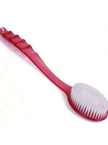 1pc Long Handle Exfoliating Bath Brush - Non-Slip Back Scrubber, Soft Bristles, Waterproof Multi-Function Brush, Suitable For Full Body Exfoliation And Bathroom Cleaning, Ideal For Daily Bathing Care