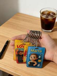 1PC Custom Acrylic Cartoon Keychain Figure, Personalized 2D Flat Style Toy Character Pendant With Key Ring, Farmer Grandpa Style With Cap And Beard, Halloween Pumpkin Theme Or Christmas Santa Theme Option, Cute Cartoon Style Accessory, Unique Gift For Friends And Family, Festive Holiday Keyring For Halloween Party, Christmas Stocking Stuffer, Seasonal Celebration Souvenir Keepsake