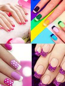 Nail Stickers, Nail Stickers, Smile Line Nail Stickers, Beginner Nail Art Tools, Nail Art Stickers, Self-Adhesive Nail Stickers, Nail Tools, White Edged Nail Stickers, Smile Stickers, Nail Art Tools, DIY Nail Decoration Tools, Moon Shape Design Nails - White - View 2