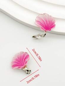 1Pair/Set Cute Shell Dolphin Rainbow Ear Clips Painless Wear Perfect Gift For Girls - A - View 7