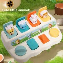 Baby Peekaboo Toy, Cartoon Animal Toy, Press The Button And It Pops Out To Attract Baby's Attention - Multicolor - View 5