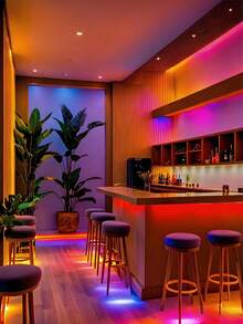 1pc USB Powered Bluetooth LED Light Strip, App Controlled Undismantled Color Changing Lights, Suitable For Home Decor, Holiday Decoration, Computer & TV Backlight, 65ft LED Strip Lights, Bedroom, Button Control - Multicolor Light - View 5