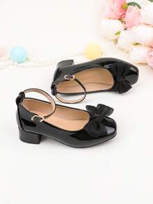 Mädchen Mode schwarze einfache Schleife Riemen Schnallen Anzugschuhe, geeignet für formelle Anlässe, Partys, Hochzeiten, Aufführungen, Ballett, Prinzessin Stil, bequem und vielseitig für Kleinkinder, kleine Mädchen und große Mädchen - Schwarz - Übersicht 8