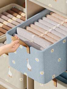 Foldable Storage Box, Foldable Storage Basket, Storage Box, Fabric Storage Basket, Suitable For Home, Living Room, Dorm, Wardrobe Storage, Can Store Miscellaneous Items, Clothes, Underwear, Socks, Etc. An Ideal Choice For Household Items, Necessities, And Storage Supplies. - 彩色 - 查看 2