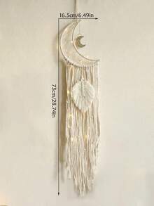 1 chiếc đồ trang trí treo tường thủ công dệt hình sao và trăng, kiểu Boho, làm bằng macrame với tua rua, tranh treo tường tối giản, thích hợp cho phòng khách, phòng ngủ, văn phòng và trang trí nhà cửa. - Nhiều màu - Xem 13