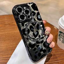 Fashion Glitter Plating Leopard Case For  16 15 11 12 14 13 Pro Max 16 Plus Magtic Magsafe Wom Girl's New Phone Cases.Christmas Accessories. - 紫色 - 查看 4