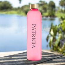 1 szt. Spersonalizowana butelka na wodę z tekstem/imieniem, Modny kubek ze stali nierdzewnej o pojemności 1000 ml, PC, biały, ze skalą czasu, Kubek podróżny na zewnątrz, Prezent urodzinowy, Prezent świąteczny, Elegancki design - różowy - Zobacz 3