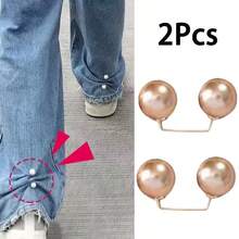 2pcs Pearl Denim Leg Clips, Chest Front Light Blocker, Anti-Slip Shoe Buckle, Pants Length Adjuster - Multicolor - View 15