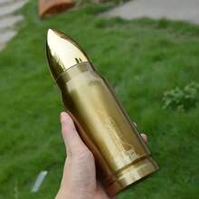 Nueva botella Termo con forma de bala de 500ml, botella de agua de acero inoxidable de gran capacidad, frascos de vacío portátiles, Taza Termo para café VGEM - Dorado - Ver 2