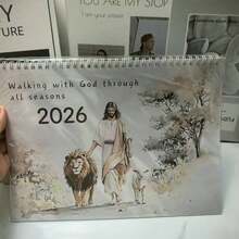 2026 Funny Cat Calendar And 2026 Christian Bible Verse Calendar, Adorable Humorous Cat Calendar, Animal Wall Hanging Monthly Calendar, Quirky Kitty Photography Calendar, Home Office Wall Calendar, Suitable As Christmas Or New Year Gift For Cat Lovers, Back To School - Multicolor - View 1