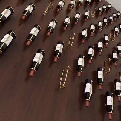 Modern Wall-Mounted Wine Rack - European Style Floating Display Shelf For Red Wine & Beer Bottles, Rustic Home Bar Decor, Kitchen & Dining Room Storage Solution