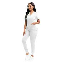 Pijama Quirurgica Conjunto Medico Anti Fluidos Jogger, Scrub - Blanco - Ver 1