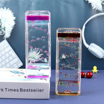 1 st stresslindrande oljedropp akrylprydnad vattendroppe trappa dekorativ prydnad timer, lämplig för vardagsrum kontorsstudiedekor sensorisk leksak stresslindrande leksak födelsedagspresent stress ångestlindrande leksak