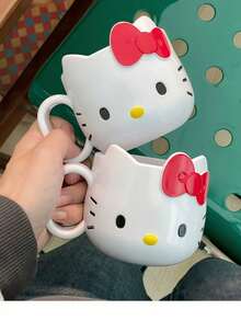 Sanrio 1个三丽鸥Hello Kitty马克杯 - 可爱的树脂牛奶杯，适合日常使用，也是办公室或家居的完美礼物 - 生日、圣诞节、新年、情人节和夏季的完美杯子/马克杯/咖啡杯/牛奶杯/茶杯/水杯 - 彩色 - 查看 5