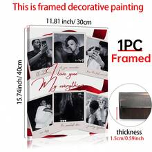 1pc Couples Photo Collage Custom Poster, Romantic I Love You Custom Poster,Editable Anniversary Or Boyfriend Gift,Room Decor, Room Decoration Stuff, Room Stuff,Optional Frame - Multicolor - View 14
