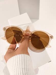 1/3/5pcs Unisex Casual Ombre Retro Round Eyeglasses Set, Versatile For Outfits, Street Style, Travel, Beach - Multicolor - View 7