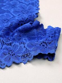 Jacquard-Blumen-Spitzen-Sexy-Damen-Slips mit Schleifendetail, modisch, bequem, atmungsaktiv, hautfreundlich, verführerische Damen-Unterwäsche - Blau - Übersicht 6
