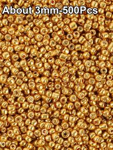 2/3/4mm Golden Silvery Glass Seed Beads, Loose Spacer Seed Beads For Jewelry Making, DIY Bracelets Necklaces Earrings Craft Accessories - Glass Seed Beads - View 12