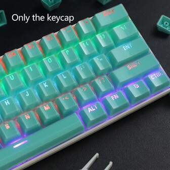 108键透明PC键帽套装 - OEM高度，6.25U空格键，兼容MX机械键盘，纯色简约设计，适用于游戏和办公，仅包含键帽，不含键盘