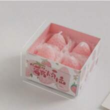 草莓味大豆蜡蜡烛批发，可爱创意生日礼物，手工逼真香氛蜡烛，适用于桌面摆设、拍照道具、生日、冥想、舒缓压力、沐浴、派对装饰、生日礼物、派对礼品、节日装饰 - 粉色 - 查看 19