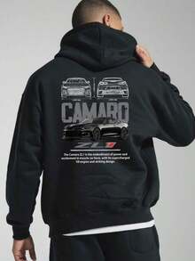 Men's Hoodie With CAMARO Design - Black - View 4