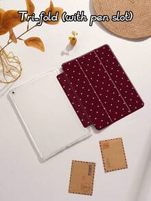 Kingsung Minimalist Pink Polka Dot Basic Pad Cases Burgundy Tablet Protective Case Compatible With Ipad 9.7/10.2/10.5/10.9/12.9/Pro 11 (10th Gen), Galaxy Tab S6 Lite 10.4", Kindle Paperwhite 12th Gen (2024), Kindle 11th Gen (2022), Offers Soft Shock-Proof Protection, Supports Smart Stand/Auto Wake/Sleep Function, Spring Easter Gift Pastel Birthday - Multicolor - View 5