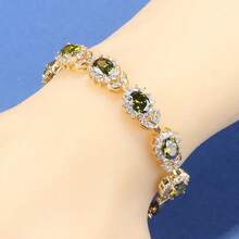 Vintage Luxury Fashion Jewelry Charm Chain Bracelet For Women Gift High Quality Colorful Cubic Zirconia Adjustable Length Suitable For Daily Christmas, Valentine's Day, Wedding Parties And Birthday Banquets - Purple - View 6