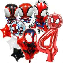 蜘蛛侠主题气球，适合蜘蛛侠主题生日派对、漫画主题庆祝活动、独立日、毕业典礼或超级英雄主题生日派对。 - 彩色 - 查看 18