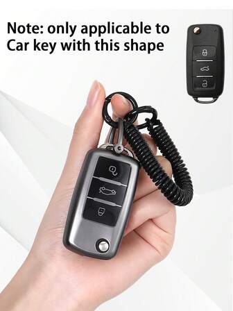 Durable Matte Gray Universal Car Key Shell Set With Spring Rope Keychain, Suitable For Passat, Sagitar, Lavida, Tiguan, Magotan, Bora Automobile Keys (Please Check The Key Shape Details Before Ordering, More Key Models Available In The Store)