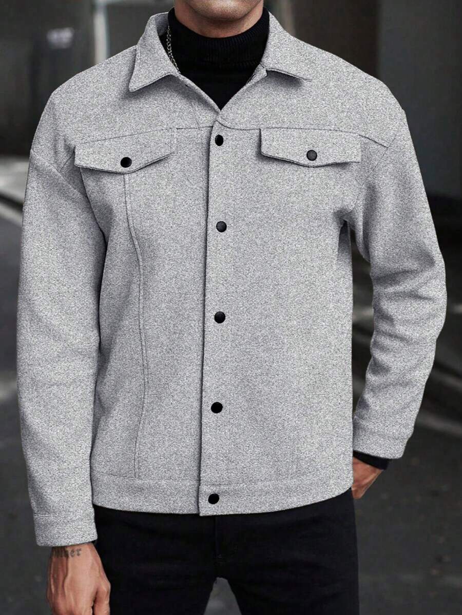 New Men's Coats For Autumn/Winter, Stylish And Versatile Casual Styles. - 淺灰色 - 查看 1