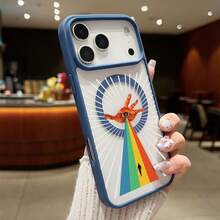 High-Quality Macaron Acrylic Magnetic Phone Case,Vibrant Rays of Inspiration A Metaphorical Representation of Human Potential Magnetic Charging Phonecase Handy Case, Handy Cover For  11 12 13 14 15 16 17 17 Air 17 Pro 17 Pro Max Shock Resistant Protective Case - Azul - Ver 10