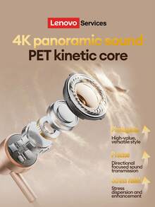 Lenovo 联想 YF21 有线耳机，Type-C 入耳式，HIFI 音质，防噪音，佩戴舒适，游戏和音乐皆宜，带麦克风线控，高品质 3.5mm 硅胶耳塞，适用于电脑和平板电脑 - 黑色 - 查看 8