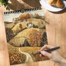 1pc 2026 Wall Calendar, Art Calendar, Stunning Scenery, Healing Your Every Day, 12 Different Exquisite Patterns, 2026 Wall Calendar, 12-Month Planner, Perfect Gift For Birthday, Christmas, New Year, Includes US Standard Version