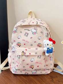 Sanrio Licensed Hello Kitty/Kuromi/Cinnamon Roll/Pompompurin/My Melody Backpack 2025 - Back To School Backpack & School Supplies, Waterproof Large Capacity Backpack, Multi-Pocket Design, Breathable Adjustable Shoulder Straps, Cute Anime Back To School Essential (Valentine's Day/Christmas/Graduation Gift), Suitable For Middle And High School Students School Bag Bookbag - Multicolor - View 6