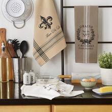 French Style Tabletop Kitchen Collection, Dishtowel Set, 18x28, Assorted French Grain, 3 Piece - Assorted French Grain - View 5
