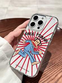 官方授权 Paul Frank 透明太空主题手机壳，全包猴脸防摔保护摄像头，猴子字母光束背景图案，全新兼容 13/14/15/16/17 Pro Max 手机保护套 - 彩色 - 查看 3