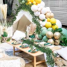 1/50 piezas Enredaderas de ratán artificial, adecuadas para fiestas de Año Nuevo, bodas, aniversarios, decoración de chimeneas y mesas de comedor, jardín, decoración del hogar interior/exterior, coronas DIY, regalos, decoración de cumpleaños, bodas bohemias, decoración de ramas, regalo del Día de San Valentín - Verde - Ver 8