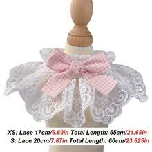 1件心形/格子蝴蝶结蕾丝兔子猫咪可爱领结宠物围巾，情人节宠物项圈，适合兔子/猫咪等小型宠物，四季皆宜 - 彩色 - 查看 4