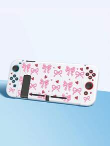 1 pièce Étui de protection avec motif nœud rose et cœur, compatible avec Switch/Switch 2, Switch 2 (2025)/Switch OLED/Switch NS/Switch Lite. Comprend un étui de rangement, un support avec fente pour carte, une housse de protection douce et agréable pour la peau. Meilleur cadeau pour les joueurs de Switch - Multicolore - Voir 15