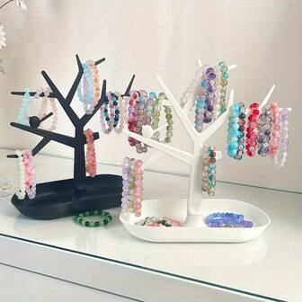 Classic Style Jewelry Display Stand - Detachable Multi-Functional Plastic Storage Box For Bracelets, Necklaces, Watches And Pendants - Key Holder Rack For Home, Bathroom, Closet - Home Decor And Retail Display, Jewelry Tower