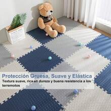 chugod Tapete para Ejercicio, Tapete para Bebe, Piso para Gym para de Es EVA, tapete Foamy con 3 Colores para Yoga, Gym y Hogar No Tóxico, Antideslizante (30 * 30 * 1CM) - negro - Ver 7