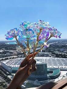 2/5 bông hoa hồng vĩnh cửu và hoa pha lê sống động như thật, thích hợp trang trí nhà cửa/văn phòng/đám cưới/Ngày Valentine/Ngày của Mẹ. Thích hợp cho năm mới, đám cưới, Ngày Valentine, sinh nhật, kỷ niệm - Trang trí bàn tiệc thanh lịch, bó hoa cưới và đồ trang trí - Hoa hồng bền lâu, hoa hồng nhân tạo nhiều màu sắc rực rỡ để trang trí nhà cửa, kèm thiệp chúc mừng, hoàn hảo cho Ngày Valentine và nhiều ngày lễ khác, trang trí hoa. - Nhiều màu - Xem 9